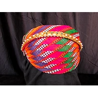 S H A H I T A J Traditional Rajasthani Cotton Mewadi Mothda Pagdi or Turban with Pachewadi Multi-Colored for Kids and Adults (MT72)-18