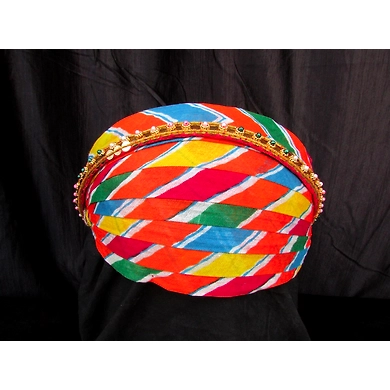 S H A H I T A J Traditional Rajasthani Cotton Mewadi Pagdi or Turban with Pachewadi Multi-Colored for Kids and Adults (MT73)-22-1