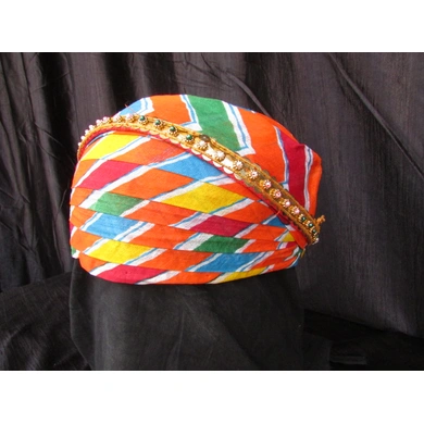 S H A H I T A J Traditional Rajasthani Cotton Mewadi Pagdi or Turban with Pachewadi Multi-Colored for Kids and Adults (MT73)-20-3