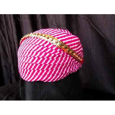 S H A H I T A J Traditional Rajasthani Cotton Mewadi Pagdi or Turban with Pachewadi Multi-Colored for Kids and Adults (MT74)-18-3