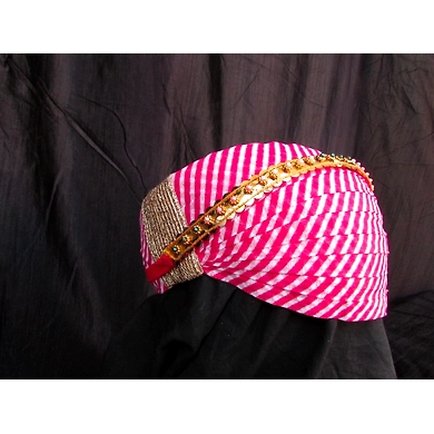 S H A H I T A J Traditional Rajasthani Cotton Mewadi Pagdi or Turban with Pachewadi Multi-Colored for Kids and Adults (MT74)-18-4