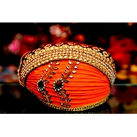 S H A H I T A J Traditional Rajasthani Cotton Mewadi Pagdi or Turban Multi-Colored for Kids and Adults (MT95)