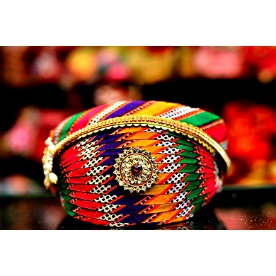 S H A H I T A J Traditional Rajasthani Cotton Mewadi  Multi-Colored Mothda Pagdi or Turban for Kids and Adults (MT97)-ST175_18