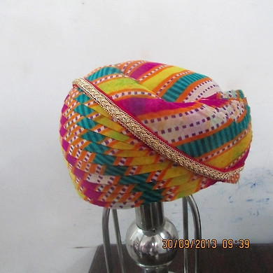 S H A H I T A J Traditional Rajasthani Cotton Mewadi Mothda Pagdi or Turban Multi-Colored for Kids and Adults (MT103)-18-4