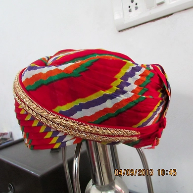 S H A H I T A J Traditional Rajasthani Cotton Mewadi Pagdi or Turban Multi-Colored for Kids and Adults (MT109)-18-4