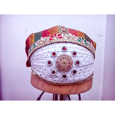 S H A H I T A J Traditional Rajasthani Cotton Mewadi Bohra Pagdi Safa or Turban Multi-Colored for Kids and Adults (MT133)-ST211_23