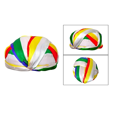 S H A H I T A J Traditional Rajasthani Faux Silk Readymade Jain jaipuri Gol Pagdi Safa or Turban Multi-Colored for Kids and Adults (RT135)-ST213_23andHalf