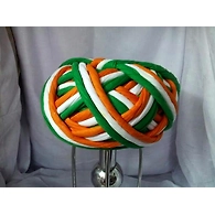 S H A H I T A J Traditional Rajasthani Faux Silk Tricolor or Tiranga Barmeri or Vantma Pagdi Safa or Turban Multi-Colored for Kids and Adults (RT137)