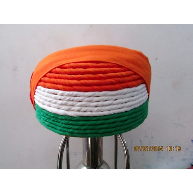 S H A H I T A J Traditional Rajasthani Cotton Mewadi Tricolor or Tiranga Pagdi or Turban Multi-Colored for Kids and Adults (MT142)-ST220_22andHalf