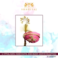 S H A H I T A J Traditional Rajasthani Cotton Wedding Pagdi or Turban Multi-Colored for Groom or Dulha (MT146)