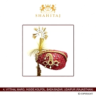 S H A H I T A J Traditional Rajasthani Cotton Wedding Pagdi or Turban Multi-Colored for Groom or Dulha (MT147)