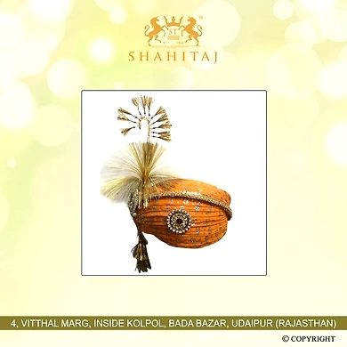 S H A H I T A J Traditional Rajasthani Cotton Wedding Pagdi or Turban Multi-Colored for Groom or Dulha (MT148)-ST227_23