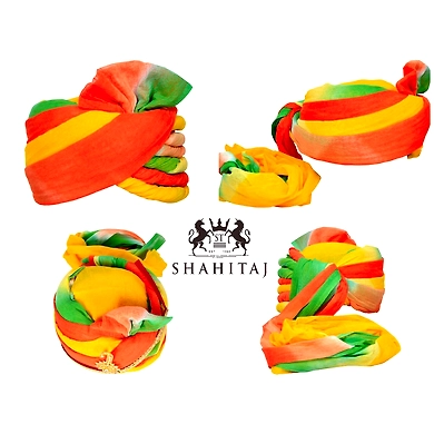 S H A H I T A J Traditional Rajasthani Cotton Wedding Jodhpuri Pagdi Safa or Turban Multi-Colored for Kids and Adults (RT158)-ST238_19