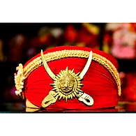 S H A H I T A J Traditional Rajasthani Red Cotton Mewadi Pagdi or Turban for Kids and Adults (MT101)