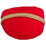 S H A H I T A J Traditional Rajasthani Red Cotton Mewadi Pagdi or Turban for Kids and Adults (MT85)