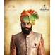 S H A H I T A J Traditional Rajasthani Wedding Barati Multi-Colored Shaded Cotton Jodhpuri &amp; Rajputi Pagdi Safa or Turban with Brooch for Kids and Adults (CT179)-ST259_18andHalf-sm