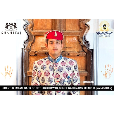 S H A H I T A J Traditional Rajasthani Red or Kasumal Cotton Mewadi Pagdi or Turban for Kids and Adults (MT89)-ST167_22