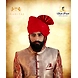 S H A H I T A J Traditional Rajasthani Wedding Barati Zari Staight Line Red Cotton Jodhpuri &amp; Rajputi Pagdi Safa or Turban for Kids and Adults (CT186)-ST266_19-sm