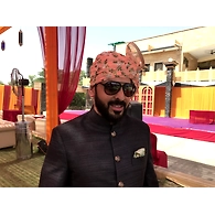S H A H I T A J Traditional Rajasthani Wedding Barati Pink Sabhyasachi Floral Chanderi Silk Multi-Colored Udaipuri Pagdi Safa or Turban for Kids and Adults (CT206)