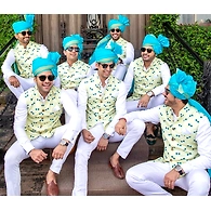 S H A H I T A J Traditional Rajasthani Wedding Barati Plain Chanderi Firozi Silk Udaipuri Pagdi Safa or Turban for Kids and Adults (CT217)