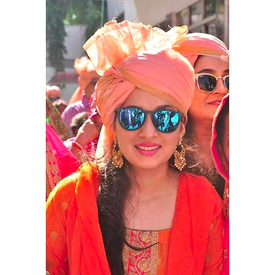 S H A H I T A J Traditional Rajasthani Wedding Barati Plain Chanderi Udaipuri Silk Peach Pagdi Safa or Turban for Kids and Adults (CT221)-ST301_18