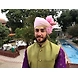 S H A H I T A J Traditional Rajasthani Wedding Barati Plain Chanderi Silk Baby Pink Udaipuri Pagdi Safa or Turban for Kids and Adults (CT224)-ST304_23andHalf-sm