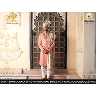 S H A H I T A J Traditional Rajasthani Wedding Pista Silk Udaipuri Pagdi Safa or Turban for Groom or Dulha (CT241)
