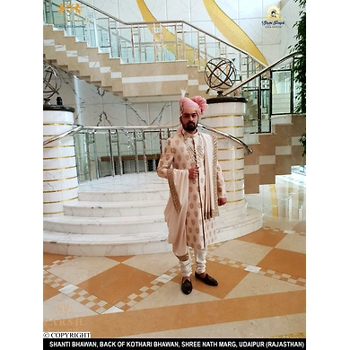 S H A H I T A J Traditional Rajasthani Wedding Pink Silk Pagdi Safa or Turban for Groom or Dulha (CT242)-ST322_22