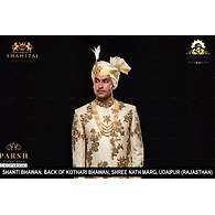 S H A H I T A J Traditional Rajasthani Wedding Udaipuri Silk Pagdi Safa or Turban for Groom or Dulha (CT246)