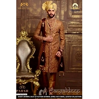 S H A H I T A J Traditional Rajasthani Wedding Rajputi Golden Silk Pagdi Safa or Turban for Groom or Dulha (CT257)