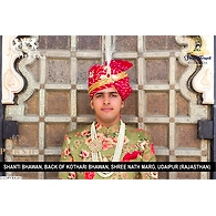 S H A H I T A J Traditional Rajasthani Wedding Red Cotton Bandhej Jodhpuri Pagdi Safa or Turban for Groom or Dulha (CT258)