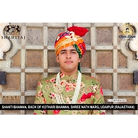 S H A H I T A J Traditional Rajasthani Wedding Multi-Colored Cotton Bandhej Jodhpuri Pagdi Safa or Turban for Groom or Dulha (CT259)