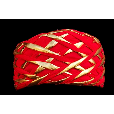 S H A H I T A J Traditional Rajasthani Red Color Faux Silk Marwadi Munshi Pagdi Safa or Turban for Kids and Adults (RT317)-ST477_23
