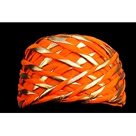 S H A H I T A J Traditional Rajasthani Orange or Kesariya Color Faux Silk Marwadi Munshi Pagdi Safa or Turban for Kids and Adults (RT318)