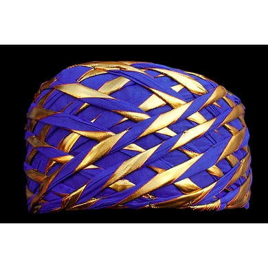 S H A H I T A J Traditional Rajasthani Blue Color Faux Silk Marwadi Munshi Pagdi Safa or Turban for Kids and Adults (RT319)-ST479_23