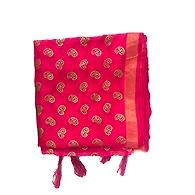 S H A H I T A J Traditional Rajasthani Boota Faux Silk Pink Barati/Groom/Social Occasions Turban Safa Pagdi Pheta Cloth for Kids and Adults (CT351)-Free Size
