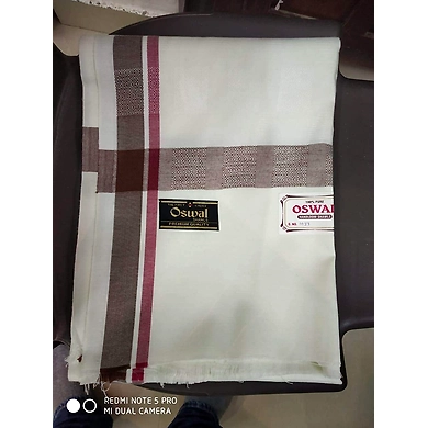 S H A H I T A J Traditional Rajasthani Oswal Unisex Cotton Off-White Stole or Shawl For Social Occasions (DS400) (Pack of 1 Piece)-Free Size-2