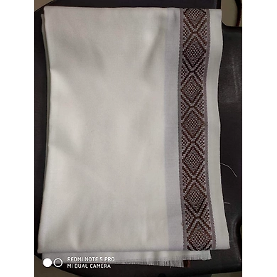 S H A H I T A J Traditional Rajasthani Oswal Unisex Cotton Off-White Stole or Shawl For Social Occasions (DS401) (Pack of 1 Piece)-Free Size-3