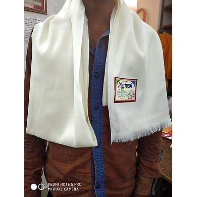S H A H I T A J Traditional Rajasthani Dhariwal Unisex Cotton Off-White Stole or Shawl For Social Occasions (DS402) (Pack of 1 Piece)-Free Size-1