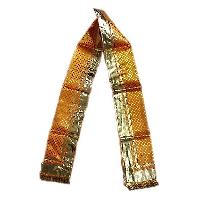 S H A H I T A J Traditional Rajasthani Unisex Yellow Satin Uparna/Stole for Social Occasions/Bhagwan or God's Idols (DS404) (Pack of 3 Pieces)-ST564