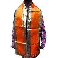 S H A H I T A J Traditional Rajasthani Unisex Orange Kesariya Satin Uparna/Stole for Social Occasions/Bhagwan or God's Idols (DS405) (Pack of 1 Piece)-Free Size