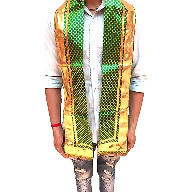 S H A H I T A J Traditional Rajasthani Unisex Satin Uparna/Stole for Social Occasions/Bhagwan or God's Idols (DS407) (Pack of 3 Pieces)-ST567