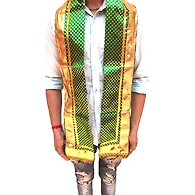 S H A H I T A J Traditional Rajasthani Unisex Satin Uparna/Stole for Social Occasions/Bhagwan or God's Idols (DS407) (Pack of 3 Pieces)