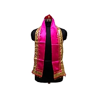 S H A H I T A J Traditional Rajasthani Unisex Pink Satin Uparna/Stole for Social Occasions/Bhagwan or God's Idols (DS409) (Pack of 3 Pieces)