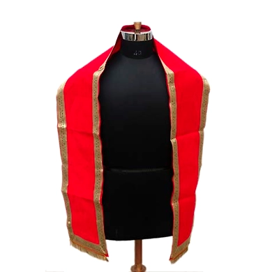 S H A H I T A J Traditional Rajasthani Unisex Velvet Uparna/Stole for Social Occasions/Bhagwan or God's Idols (DS411) (Pack of 1 Piece)-Free Size-3