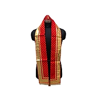 S H A H I T A J Traditional Rajasthani Unisex Cotton Red Uparna/Stole for Social Occasions/Bhagwan or God's Idols (DS414) (Pack of 3 Pieces)