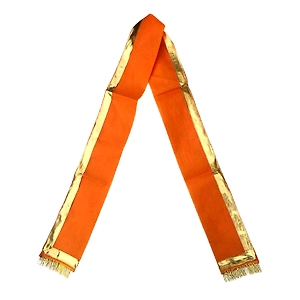 S H A H I T A J Traditional Rajasthani Unisex Cotton Orange Kesariya Uparna/Stole for Social Occasions/Bhagwan or God's Idols (DS416) (Pack of 6 Pieces)