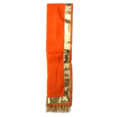 S H A H I T A J Traditional Rajasthani Unisex Cotton Orange Kesariya Uparna/Stole for Social Occasions/Bhagwan or God's Idols (DS416) (Pack of 6 Pieces)-Free Size-2