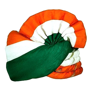 S H A H I T A J Cotton Tricolor or Tiranga Pagdi Safa or Turban for Kids and Adults (RT459)