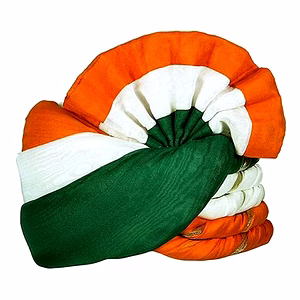 S H A H I T A J Cotton Tricolor or Tiranga Pagdi Safa or Turban for Kids and Adults (RT459)